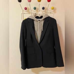 Veronica Beard Navy Blazer with Grey Zip-up Sweatshirt Dickie